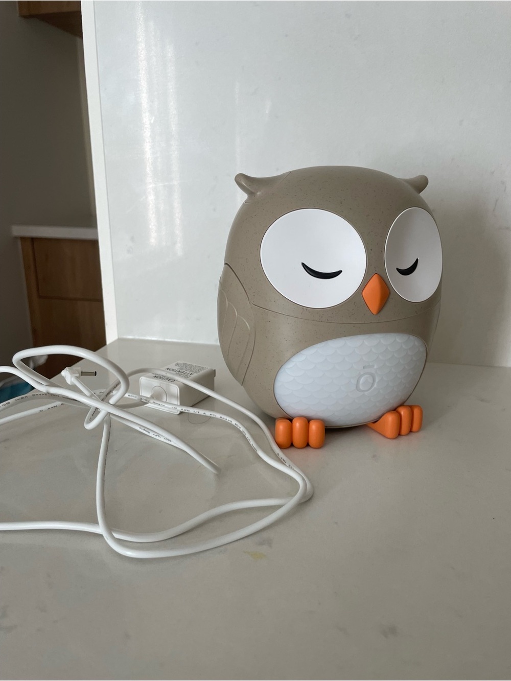 Doterra Kids Owl Night Light - Neutral Beige with Orange Accents